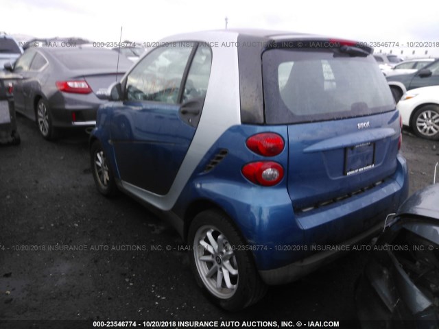 WMEEJ31X68K082544 - 2008 SMART FORTWO PURE/PASSION BLUE photo 3