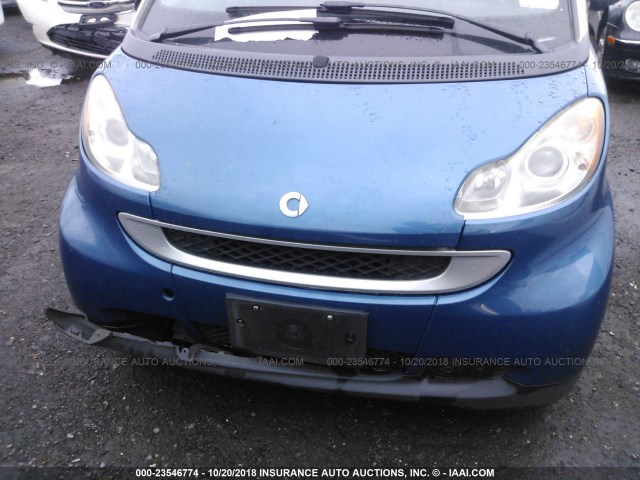 WMEEJ31X68K082544 - 2008 SMART FORTWO PURE/PASSION BLUE photo 6