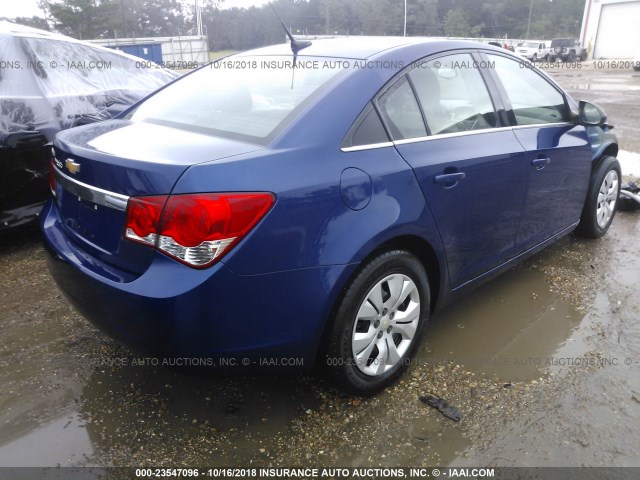 1G1PC5SHXC7398957 - 2012 CHEVROLET CRUZE LS BLUE photo 4