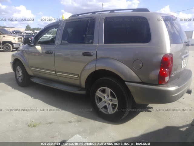 1D4HD58D75F607922 - 2005 DODGE DURANGO LIMITED BEIGE photo 3