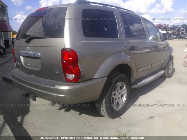 1D4HD58D75F607922 - 2005 DODGE DURANGO LIMITED BEIGE photo 4