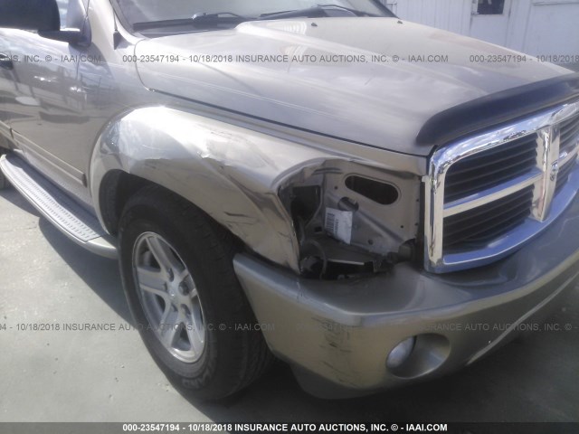 1D4HD58D75F607922 - 2005 DODGE DURANGO LIMITED BEIGE photo 6