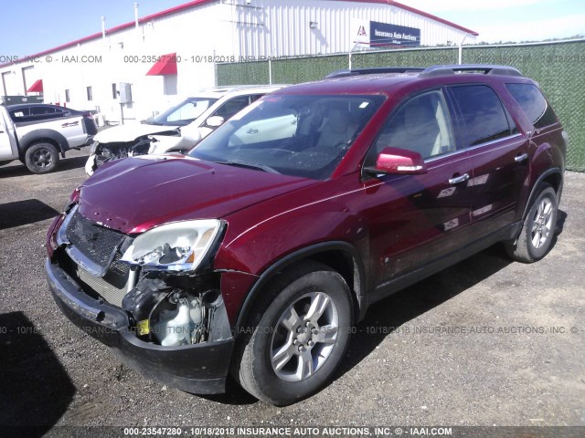 1GKER23D99J148777 - 2009 GMC ACADIA SLT-1 RED photo 2