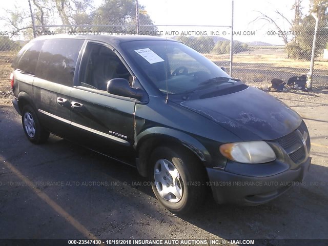 1B4GP25331B156674 - 2001 DODGE CARAVAN SE GREEN photo 1