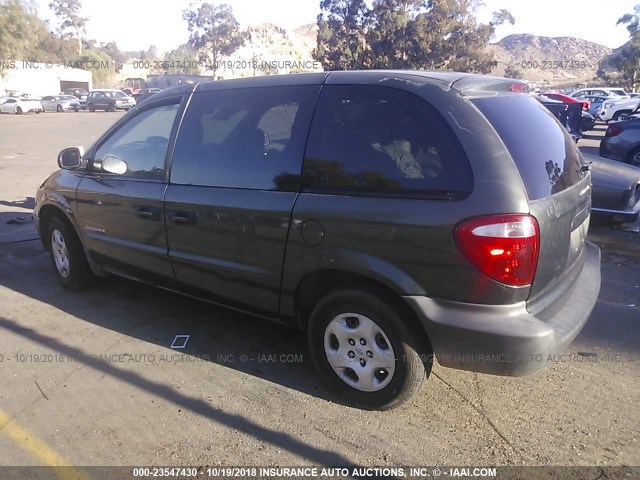 1B4GP25331B156674 - 2001 DODGE CARAVAN SE GREEN photo 3