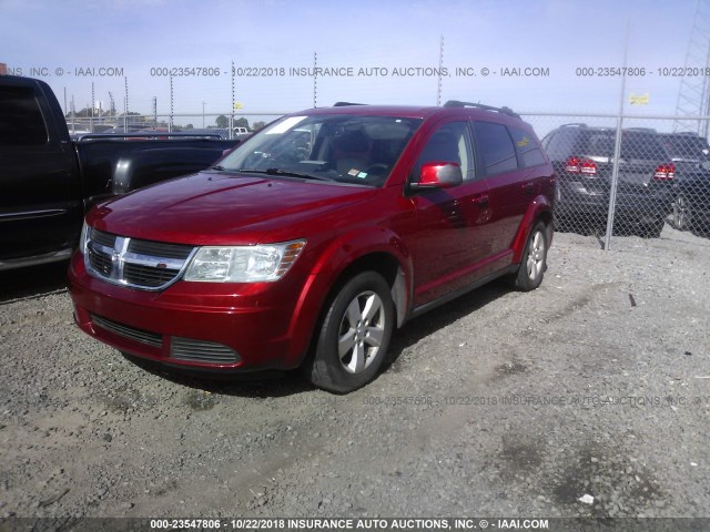 3D4GG57V59T244383 - 2009 DODGE JOURNEY SXT RED photo 2