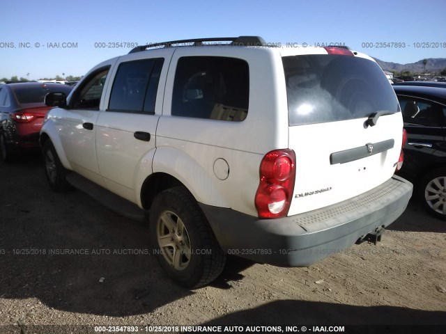 1D8HB38P37F565352 - 2007 DODGE DURANGO SXT WHITE photo 3