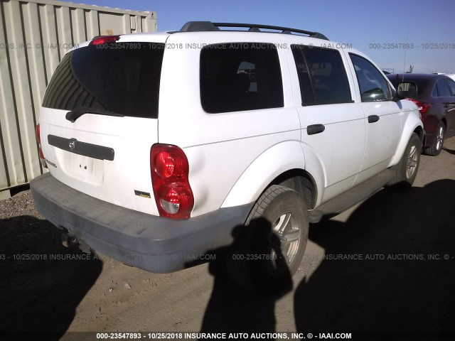 1D8HB38P37F565352 - 2007 DODGE DURANGO SXT WHITE photo 4