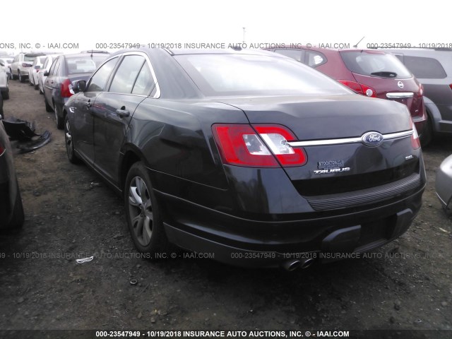 1FAHP2EW9BG105322 - 2011 FORD TAURUS SEL BLACK photo 3