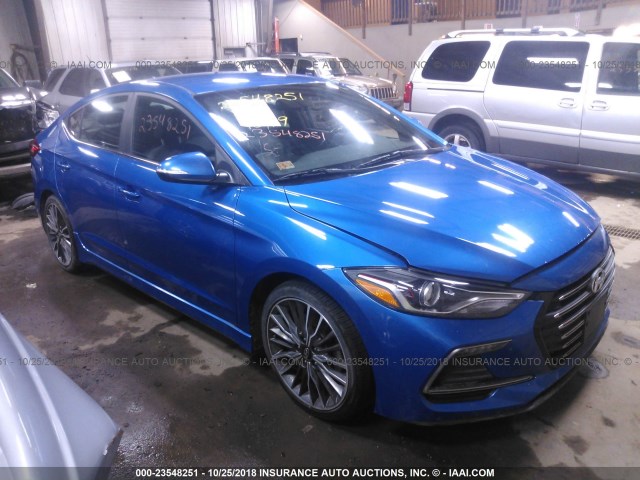 KMHD04LB8HU325453 - 2017 HYUNDAI ELANTRA SPORT BLUE photo 1