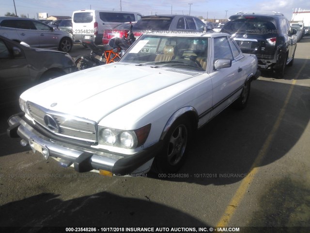 WDBBA48D0GA041641 - 1986 MERCEDES-BENZ 560 SL WHITE photo 2