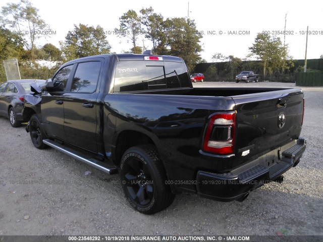 1C6SRFFT0KN521395 - 2019 RAM 1500 BIG HORN/LONE STAR BLACK photo 3