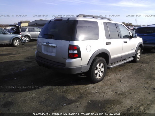 1FMEU73E86UB70534 - 2006 FORD EXPLORER XLT SILVER photo 4