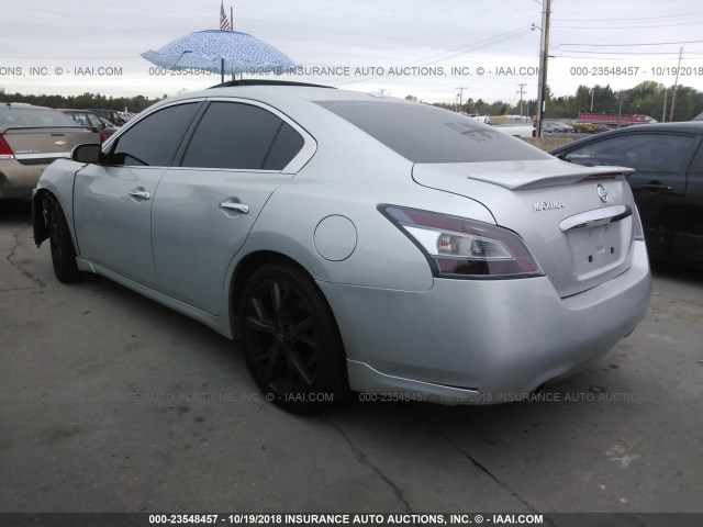 1N4AA5AP0EC499467 - 2014 NISSAN MAXIMA S/SV SILVER photo 3