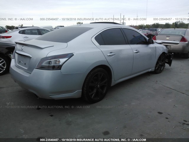 1N4AA5AP0EC499467 - 2014 NISSAN MAXIMA S/SV SILVER photo 4