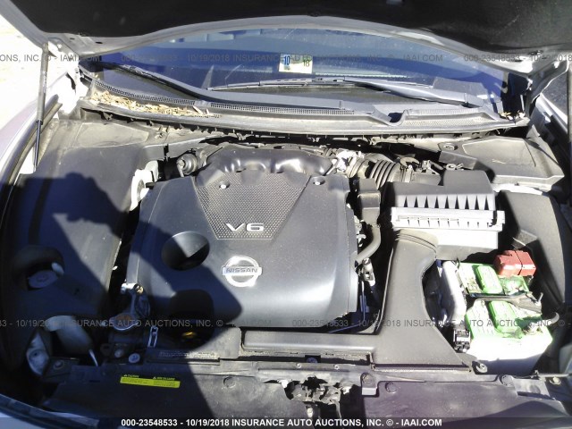 1N4AA5AP6EC467784 - 2014 NISSAN MAXIMA S/SV SILVER photo 10