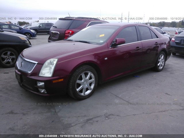 1G6DW677550159855 - 2005 CADILLAC STS RED photo 2