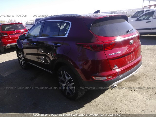 KNDPRCA60H7129397 - 2017 KIA SPORTAGE SX RED photo 3