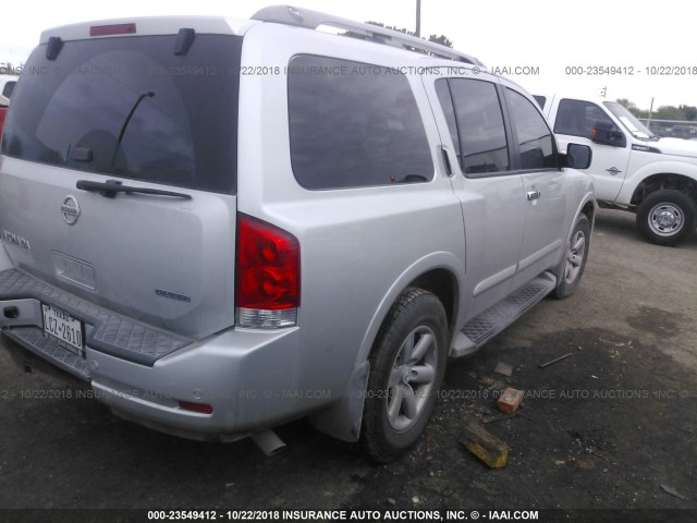 5N1BA0ND1CN621719 - 2012 NISSAN ARMADA SV/SL/PLATINUM SILVER photo 4