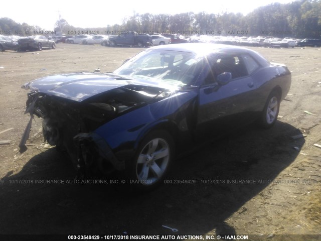 2C3CDYAG8EH249777 - 2014 DODGE CHALLENGER SXT BLUE photo 2