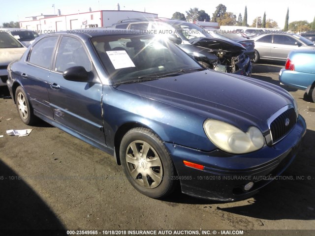 KMHWF25H93A733175 - 2003 HYUNDAI SONATA GL BLUE photo 1