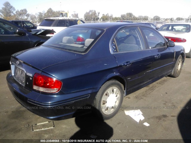 KMHWF25H93A733175 - 2003 HYUNDAI SONATA GL BLUE photo 4