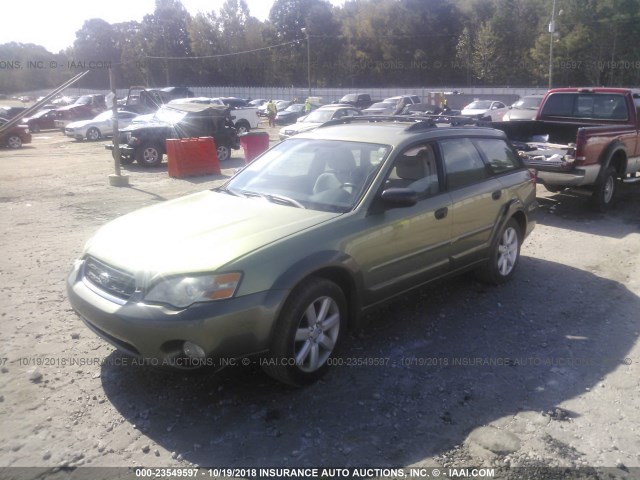 4S4BP61C577327071 - 2007 SUBARU LEGACY OUTBACK 2.5I GREEN photo 2