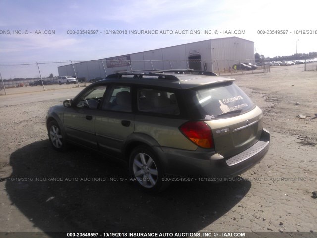 4S4BP61C577327071 - 2007 SUBARU LEGACY OUTBACK 2.5I GREEN photo 3