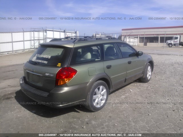 4S4BP61C577327071 - 2007 SUBARU LEGACY OUTBACK 2.5I GREEN photo 4