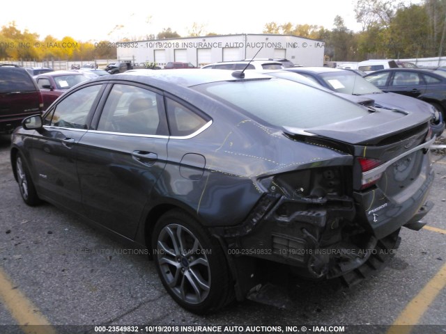 3FA6P0LUXHR232790 - 2017 FORD FUSION SE HYBRID GRAY photo 3