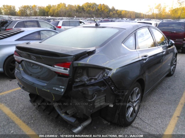 3FA6P0LUXHR232790 - 2017 FORD FUSION SE HYBRID GRAY photo 4