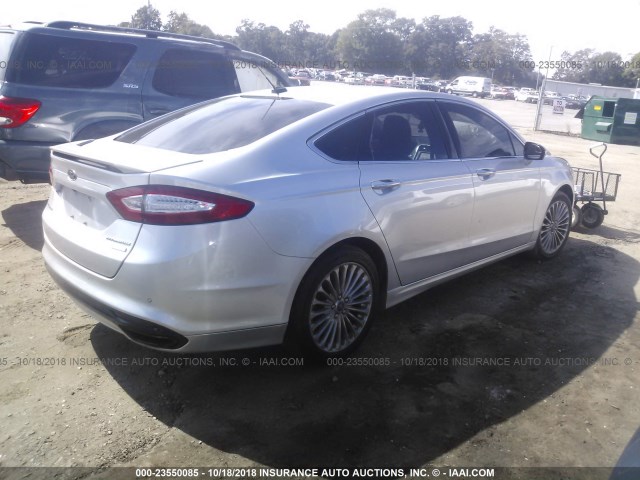 3FA6P0K9XDR214894 - 2013 FORD FUSION TITANIUM GRAY photo 4