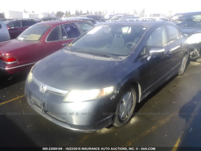 JHMFA36257S028052 - 2007 HONDA CIVIC HYBRID GRAY photo 2