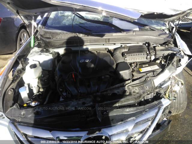 5NPEC4AC0DH603827 - 2013 HYUNDAI SONATA SE/LIMITED SILVER photo 10