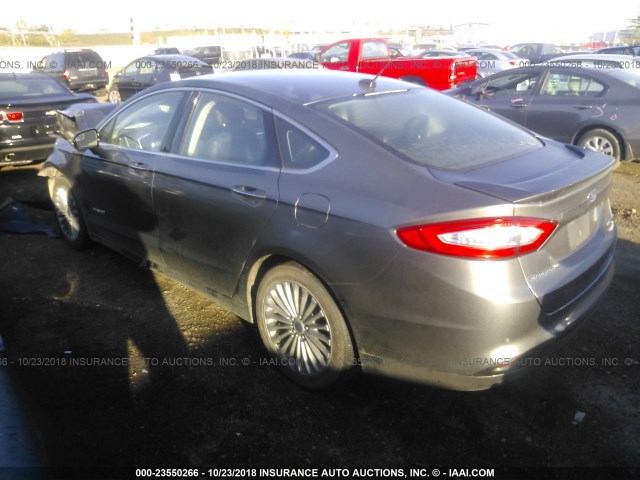 3FA6P0RUXER279014 - 2014 FORD FUSION TITANIUM HEV GRAY photo 3