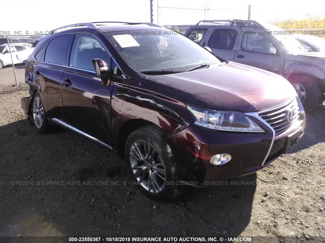 JTJBC1BA1D2437279 - 2013 LEXUS RX 450 MAROON photo 1