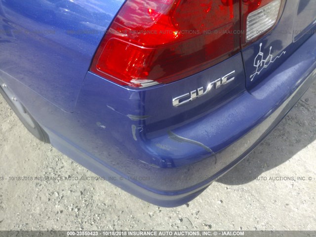 1HGES16375L020552 - 2005 HONDA CIVIC DX VP BLUE photo 6