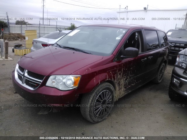 2C4RDGBGXFR616270 - 2015 DODGE GRAND CARAVAN SE RED photo 2