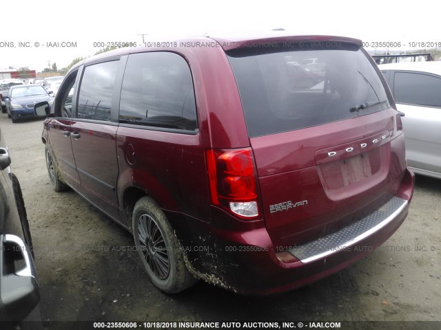 2C4RDGBGXFR616270 - 2015 DODGE GRAND CARAVAN SE RED photo 3