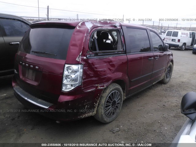 2C4RDGBGXFR616270 - 2015 DODGE GRAND CARAVAN SE RED photo 4