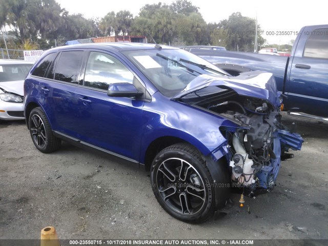 2FMDK3JC5DBA72883 - 2013 FORD EDGE SEL BLUE photo 1