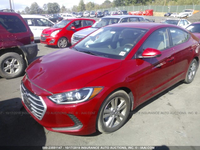 KMHD84LF2HU189560 - 2017 HYUNDAI ELANTRA SE/VALUE/LIMITED RED photo 2