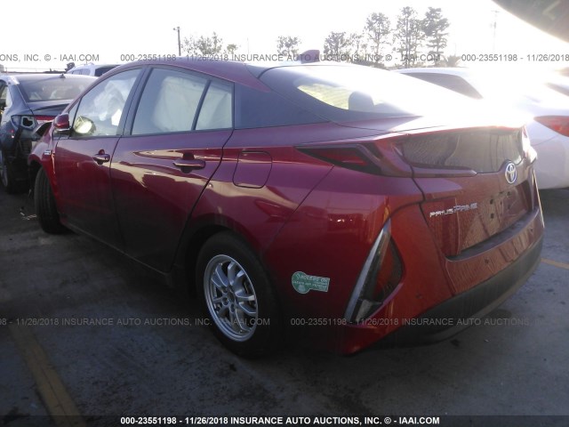 JTDKARFP7H3030315 - 2017 TOYOTA PRIUS PRIME  RED photo 3