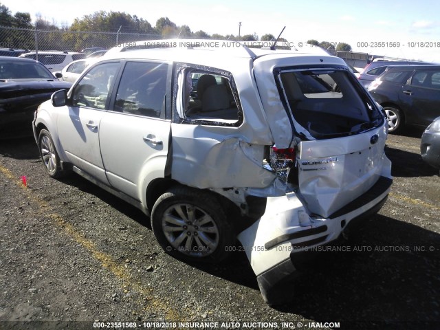 JF2SHAGC9BH747108 - 2011 SUBARU FORESTER TOURING WHITE photo 3