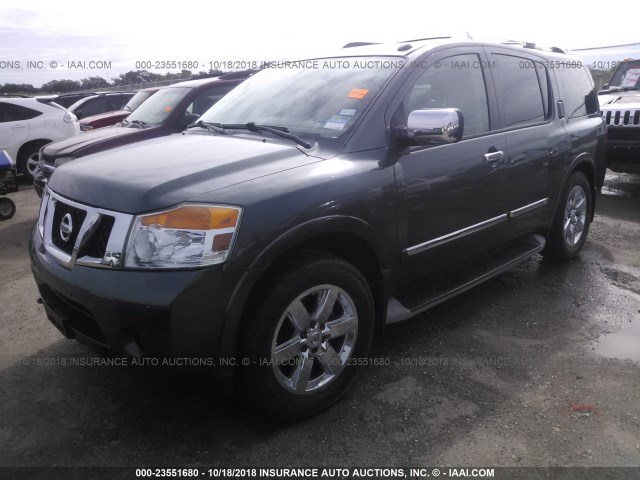 5N1BA0NE4BN604937 - 2011 NISSAN ARMADA PLATINUM SILVER photo 2