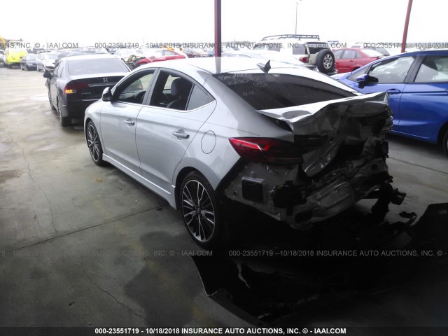 KMHD04LB7JU527688 - 2018 HYUNDAI ELANTRA SPORT SILVER photo 3