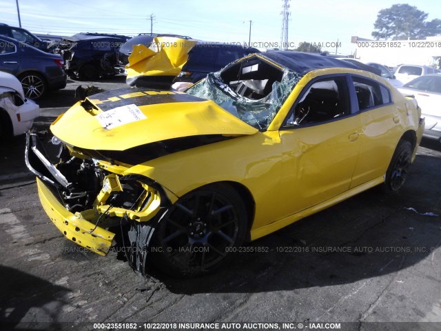 2C3CDXCTXJH163871 - 2018 DODGE CHARGER R/T YELLOW photo 2