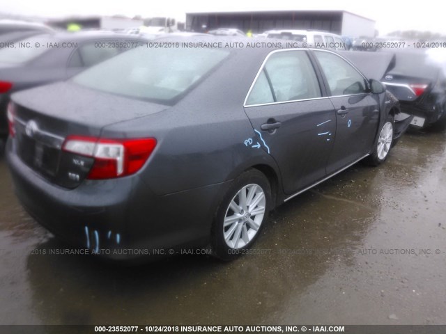 4T1BD1FKXEU102428 - 2014 TOYOTA CAMRY HYBRID/LE/XLE GRAY photo 4