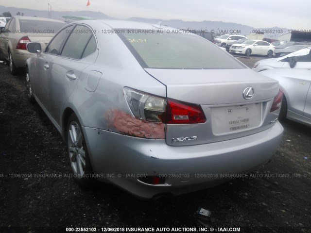 JTHBK262372035667 - 2007 LEXUS IS 250 SILVER photo 3