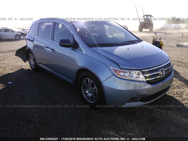 5FNRL5H60BB067903 - 2011 HONDA ODYSSEY EXL Light Blue photo 1